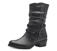 MARCO TOZZI Damen Stiefel mit Absatz mit Blockabsatz mit Reißverschluss, Grau (Anthracite Com), 39 EU