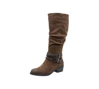 MARCO TOZZI Damen Stiefel mit Blockabsatz Vegan, Braun (Cafe Comb), 37 EU