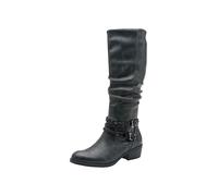 MARCO TOZZI Damen Stiefel mit Blockabsatz Vegan, Grau (Anthracite Com), 37 EU