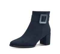 Stiefelette MARCO TOZZI, Damen, Gr. 38, blau (dunkelblau), Textil, unifarben, Veloursleder, elegant, Schuhe, Blockabsatz, Ankleboots mit modischer Zierschnalle (95364023-38) dunkelblau
