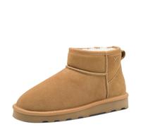 MARCO TOZZI Damen Stiefeletten aus Leder Bequem, Braun (Cognac), 39 EU