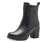 MARCO TOZZI Damen Stiefeletten mit Absatz aus Kunstleder mit Reißverschluss, Schwarz (Black), 38 EU