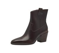 MARCO TOZZI Damen Stiefeletten mit Absatz aus Leder Cowboy, Braun (Mocca), 37 EU