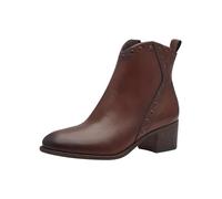 MARCO TOZZI Damen Stiefeletten mit Absatz aus Leder mit Reißverschluss, Braun (Cognac), 36 EU