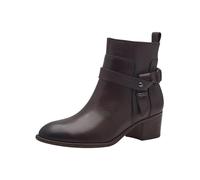 MARCO TOZZI Damen Stiefeletten mit Absatz aus Leder mit Reißverschluss, Braun (Mocca), 39 EU