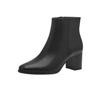MARCO TOZZI Damen Stiefeletten mit Absatz aus Leder mit Reißverschluss, Schwarz (Black), 37 EU