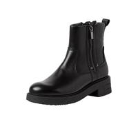 MARCO TOZZI Damen Stiefeletten mit Absatz aus Leder mit Reißverschluss, Schwarz (Black), 40 EU