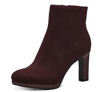 MARCO TOZZI Damen Stiefeletten mit Absatz Elegant mit Reißverschluss, Rot (Bordeaux Comb), 40