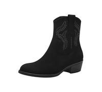 MARCO TOZZI Damen Stiefeletten mit Absatz mit Blockabsatz Cowboy, Schwarz (Black), 38 EU