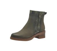 MARCO TOZZI Damen Stiefeletten mit Absatz mit Lederanteil Blockabsatz, Grün (Khaki Comb), 38 EU