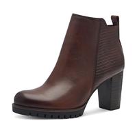 MARCO TOZZI Damen Stiefeletten mit Absatz mit Lederanteil Elegant, Braun (Cognac Comb), 42 EU