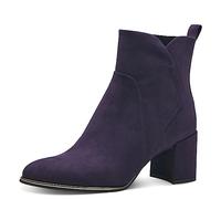 MARCO TOZZI Damen Stiefeletten mit Absatz Spitz mit Reißverschluss, Lila (Purple), 39 EU