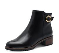 MARCO TOZZI Damen Stiefeletten mit Lederanteil Blockabsatz, Blau (Navy), 37 EU