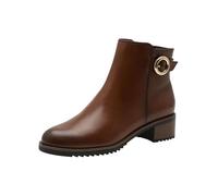 MARCO TOZZI Damen Stiefeletten mit Lederanteil Blockabsatz, Braun (Cognac), 37 EU