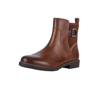 MARCO TOZZI Damen Stiefeletten ohne Absatz mit Lederanteil Flach, Braun (Cognac Comb), 37 EU