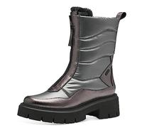 MARCO TOZZI Damen Stiefeletten ohne Absatz Winter Plateau, Silber (Pewter Comb), 39