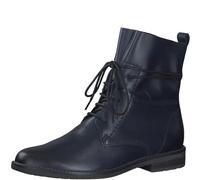 MARCO TOZZI Damen Stiefeletten zum Schnüren aus Leder Flach, Blau (Navy), 36 EU