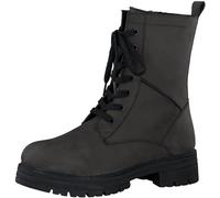 MARCO TOZZI Damen Stiefeletten zum Schnüren aus Leder mit Blockabsatz, Braun (Anthracite N.C), 36 EU