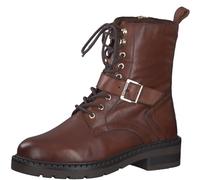 MARCO TOZZI Damen Stiefeletten zum Schnüren aus Leder mit Reißverschluss, Braun (Cognac), 37 EU