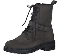 MARCO TOZZI Damen Stiefeletten zum Schnüren aus Leder mit Reißverschluss, Braun (Anthracite N.C), 38 EU