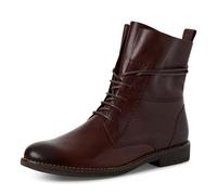 MARCO TOZZI Damen Stiefeletten zum Schnüren aus Leder mit Reißverschluss, Braun (Chocolate), 38 EU