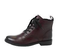 MARCO TOZZI Damen Stiefeletten zum Schnüren aus Leder mit Reißverschluss, Rot (Bordeaux), 41 EU