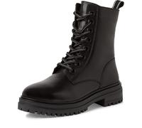 MARCO TOZZI Damen Stiefeletten zum Schnüren aus Leder mit Reißverschluss, Schwarz (Black), 41 EU