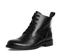 MARCO TOZZI Damen Stiefeletten zum Schnüren aus Leder mit Reißverschluss, Schwarz (Black), 42 EU