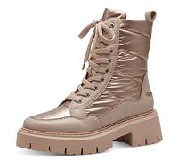 MARCO TOZZI Damen Stiefeletten zum Schnüren aus Leder Plateau, Beige (Taupe Met.Comb), 40