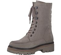 MARCO TOZZI Damen Stiefeletten zum Schnüren aus Leder Plateau, Braun (Taupe Nubuck), 39