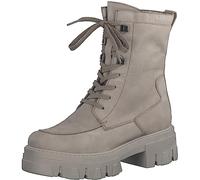 MARCO TOZZI Damen Stiefeletten zum Schnüren aus Leder Plateau, Braun (Taupe Nubuck), 41