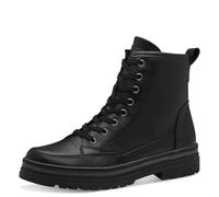 MARCO TOZZI Damen Stiefeletten zum Schnüren Flach mit Reißverschluss, Schwarz (Black), 38 EU