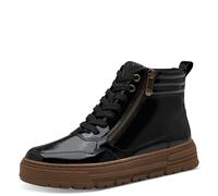 MARCO TOZZI Damen Stiefeletten zum Schnüren Gefüttert mit Reißverschluss, Schwarz (Black Patent), 37 EU