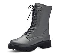 MARCO TOZZI Damen Stiefeletten zum Schnüren mit Blockabsatz mit Reißverschluss, Silber (Gun Metal), 37 EU