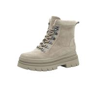 MARCO TOZZI Damen Stiefeletten zum Schnüren mit Lederanteil Plateau, Beige (Desert), 41 EU