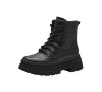 MARCO TOZZI Damen Stiefeletten zum Schnüren mit Lederanteil Plateau, Schwarz (Black), 38 EU