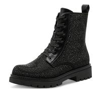 MARCO TOZZI Damen Stiefeletten zum Schnüren mit Reißverschluss Glitzerdetails, Schwarz (Black Glitter), 37 EU