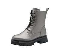 Schnürstiefelette MARCO TOZZI, Damen, Gr. 37, silber (altsilberfarben), Lederimitat, modisch, Schuhe, Schnürboots, Herbstboots in coolem Metallic-Look (84337968-37) altsilberfarben