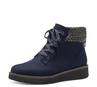 MARCO TOZZI Damen Stiefeletten zum Schnüren mit Stoffbund Flach, Blau (Dk.Navy Comb), 39