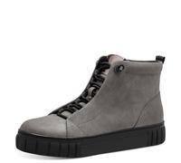MARCO TOZZI Damen Stiefeletten zum Schnüren ohne Absatz mit Reißverschluss, Grau (Dk.Grey Comb), 36 EU