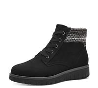 MARCO TOZZI Damen Stiefeletten zum Schnüren ohne Absatz mit Reißverschluss, Schwarz (Black Comb), 37 EU