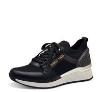 MARCO TOZZI Damen Wedge Sneaker Freizeit mit Keilabsatz, Schwarz (Black), 37 EU