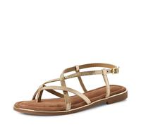 MARCO TOZZI Damen Zehentrenner aus Leder Elegant, Gold (Gold Comb), 36 EU