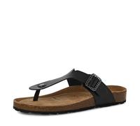 MARCO TOZZI Damen Zehentrenner aus Leder mit Schließe, Schwarz (Black), 36 EU
