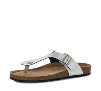 MARCO TOZZI Damen Zehentrenner aus Leder mit Schließe, Silber (Silver), 36 EU