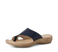 MARCO TOZZI Damen Zehentrenner aus Leder Modern, Blau (Navy), 40 EU