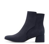 Stiefelette MARCO TOZZI, Damen, Gr. 41, blau (dunkelblau), Textil, Veloursleder, klassisch, Schuhe, Blockabsatz, Businessschuh, Ankleboots mit Ziernähen (98083659-41) dunkelblau