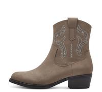 MARCO TOZZI Damen Stiefeletten mit Absatz mit Blockabsatz Cowboy, Braun (Stone), 38 EU