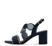 MARCO TOZZI Damen Sandalen mit Absatz mit Verstellbarem Riemen Vegan, Blau (Navy comb), 36 EU