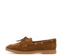 Slipper MARCO TOZZI, Herren, Gr. 38, cognac, Veloursleder, unifarben, Schuhe Slipper, Halbschuh, Bootsschuh, mit modischen Durchzügen (83339955-38) cognac